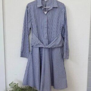 CLAUDIE PIERLOT Stripe Shirt Dress Cotton US 8 Long Sleeve NWT Parisian